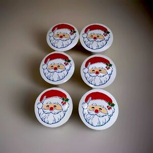 Vintage Vinyl Drink Cocktail‎ Coaster Christmas Santa Claus Set (6)